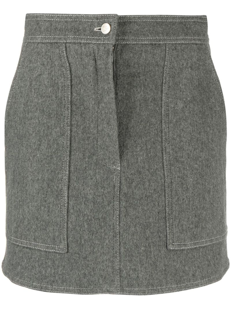 Grey High Waist Mini Skirt