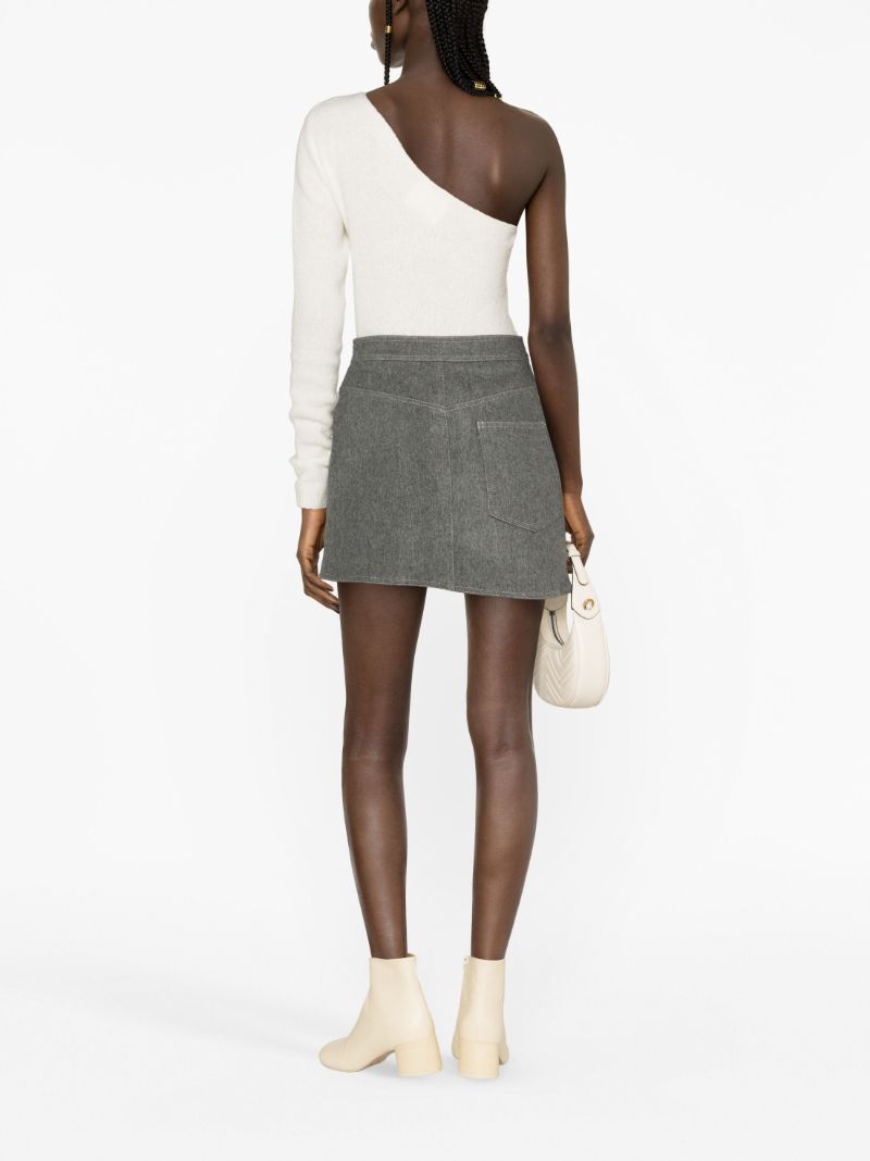 Grey High Waist Mini Skirt