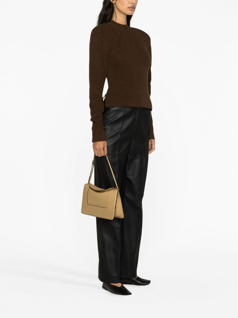 Brown Open-back Sweater