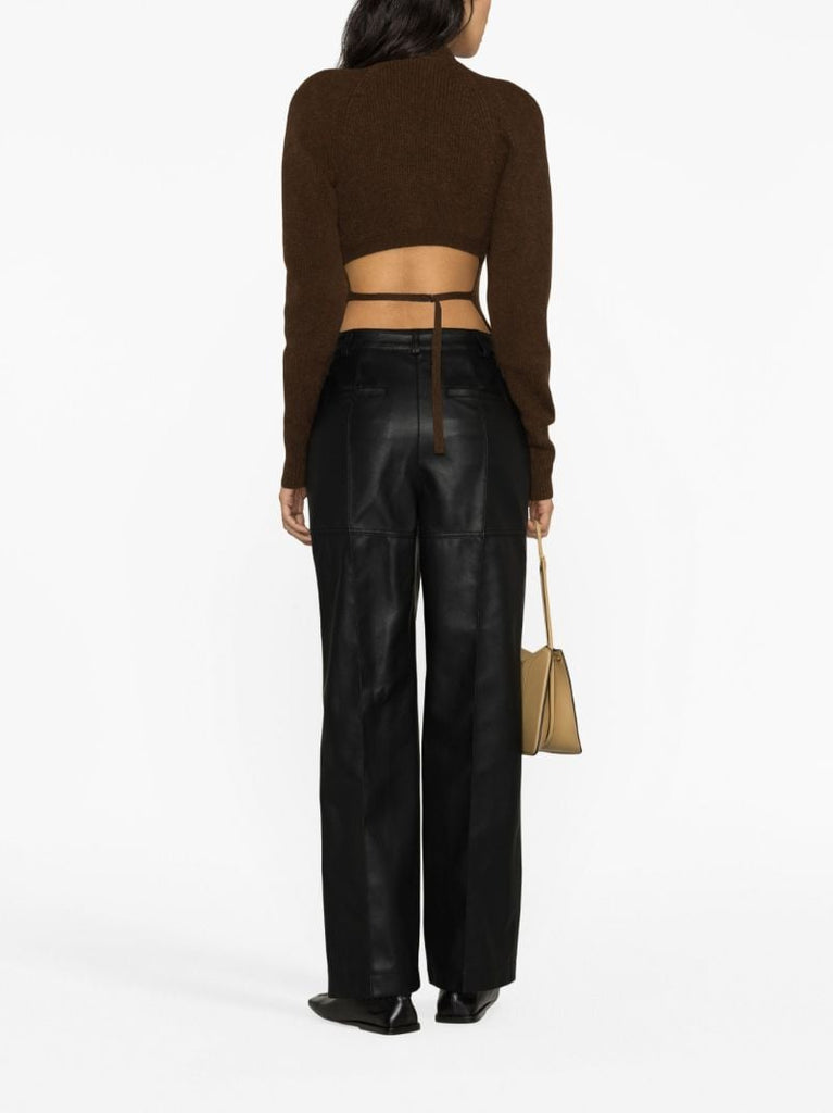Brown Open-back Sweater