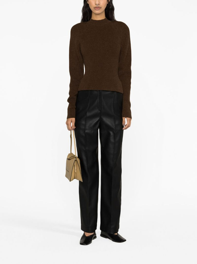 Brown Open-back Sweater