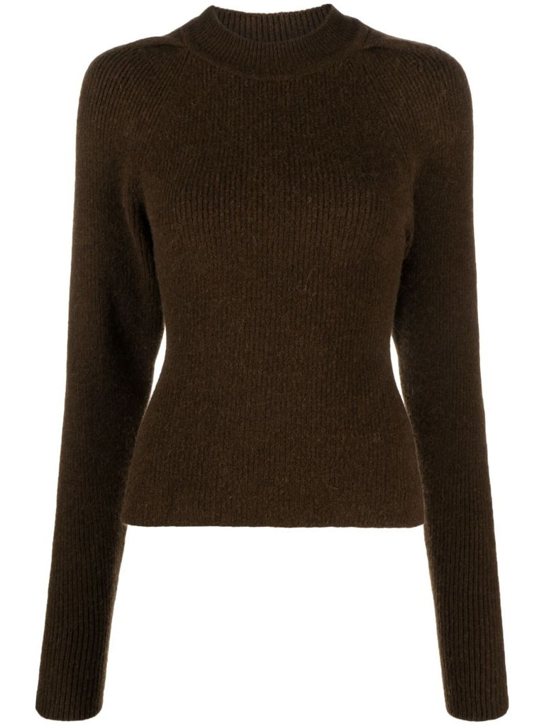 Brown Open-back Sweater