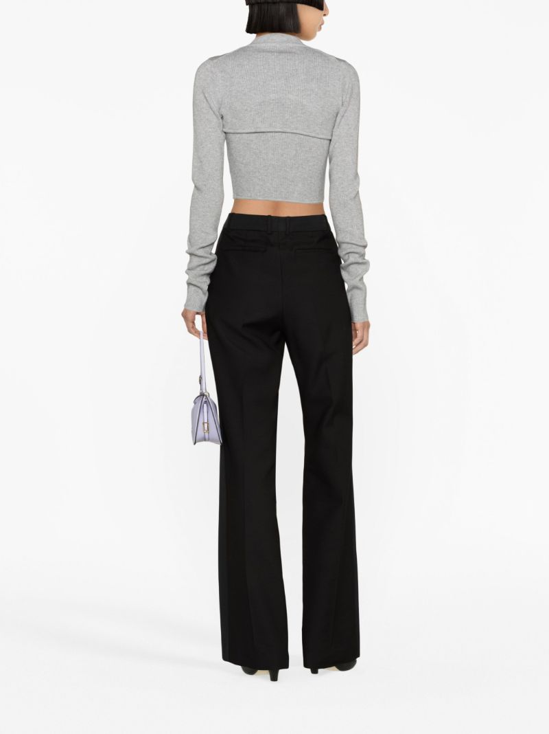 Grey Cropped Knit Set