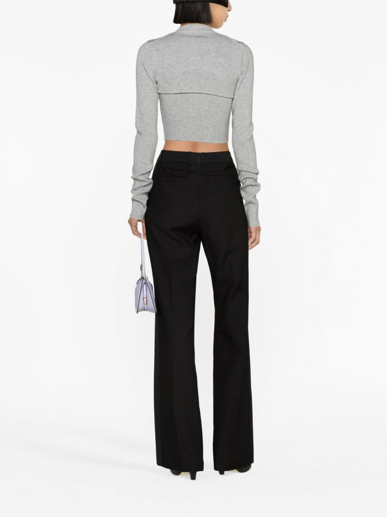 Grey Cropped Knit Set