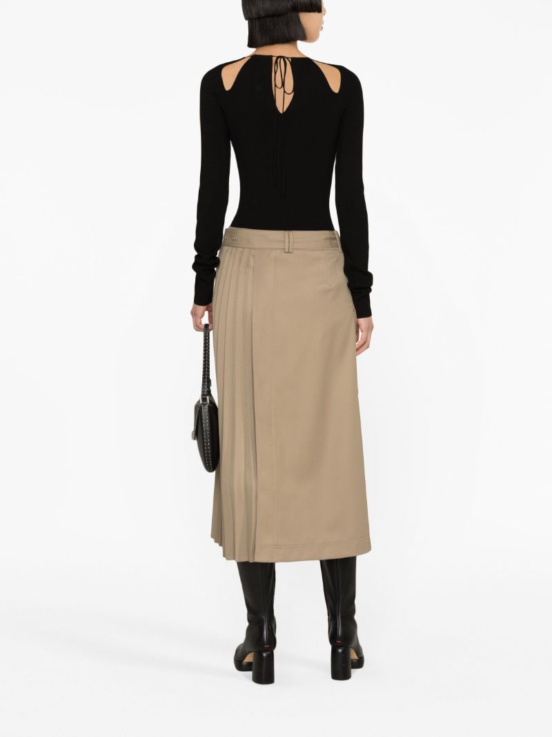 Black Cut-out Long-sleeve Top