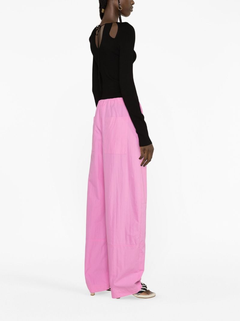 Pink Cocoon Wide-leg Parachute Trousers