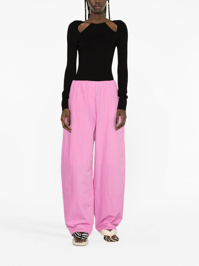 Pink Cocoon Wide-leg Parachute Trousers