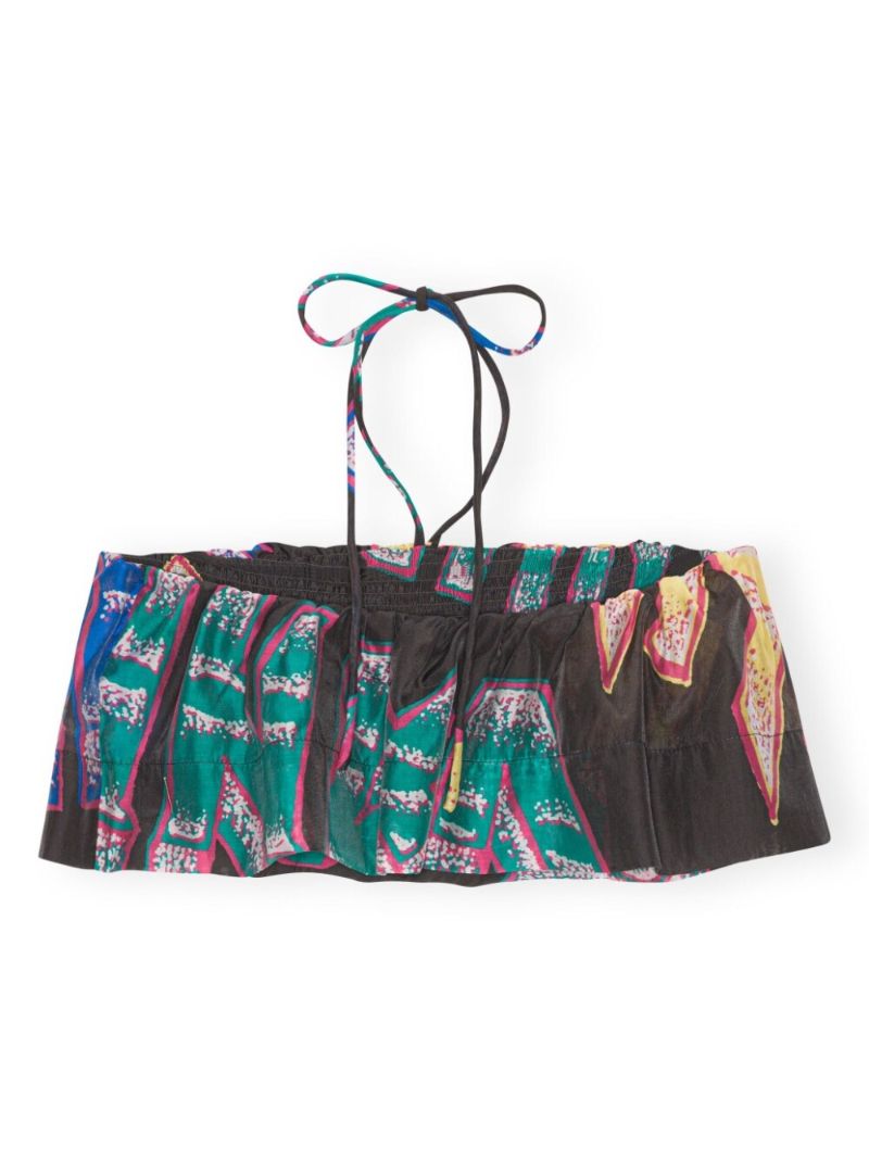 Multicolour Logo Print Cropped Top