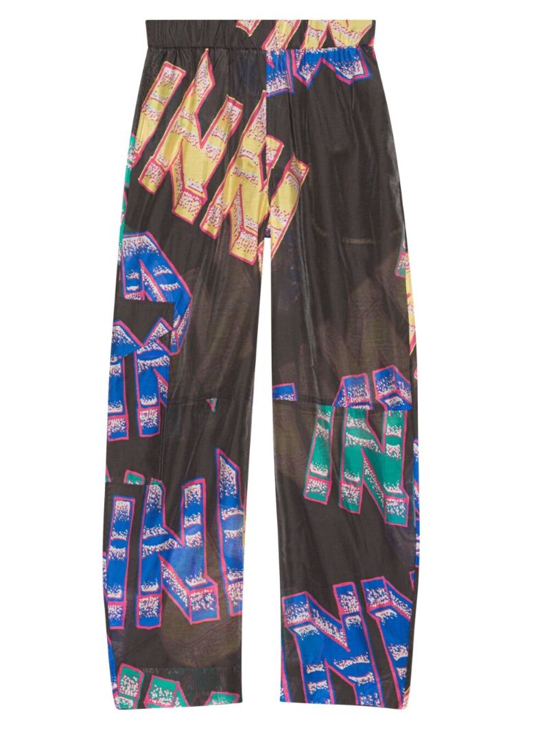 Multicolour Curve Logo Print Trousers