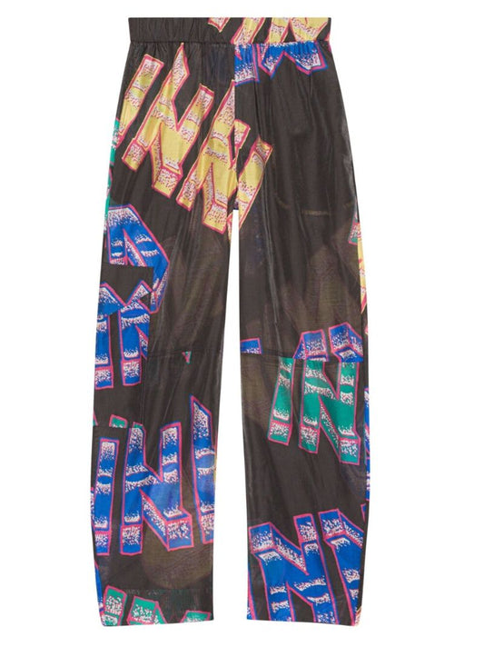 Multicolour Curve Logo Print Trousers