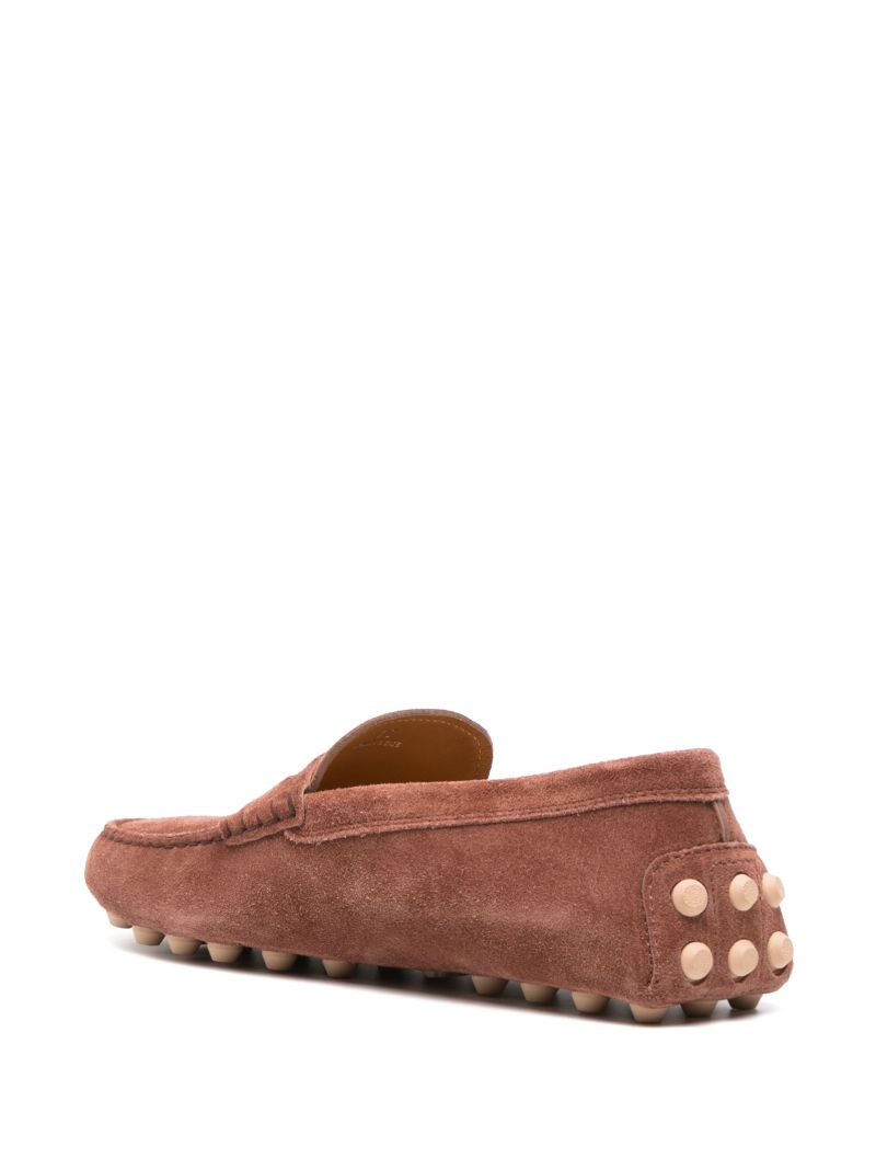 Brown Gommino Bubble Suede Loafers