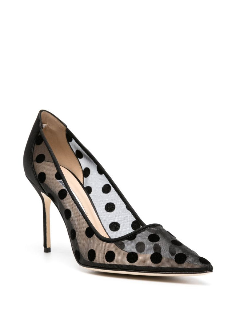 Black Bbla 90 Polka Dot Pumps