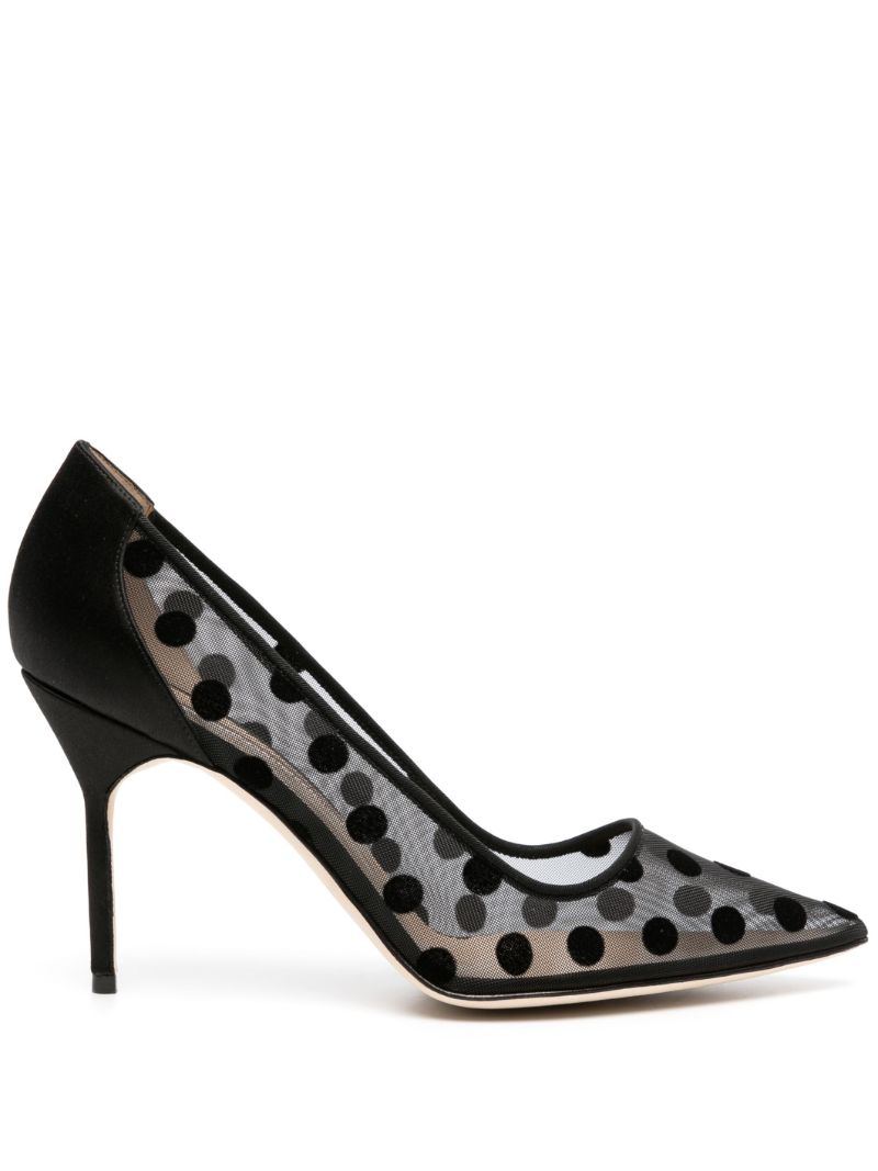 Black Bbla 90 Polka Dot Pumps