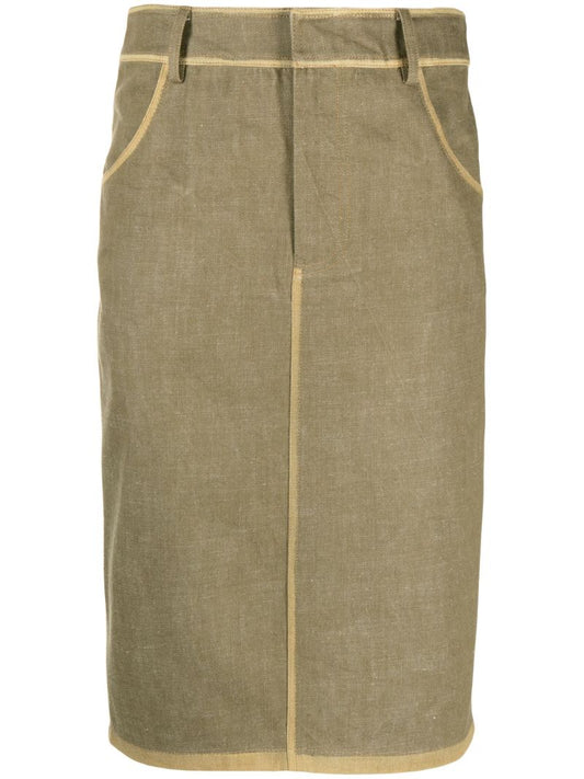 Beige Straight Skirt