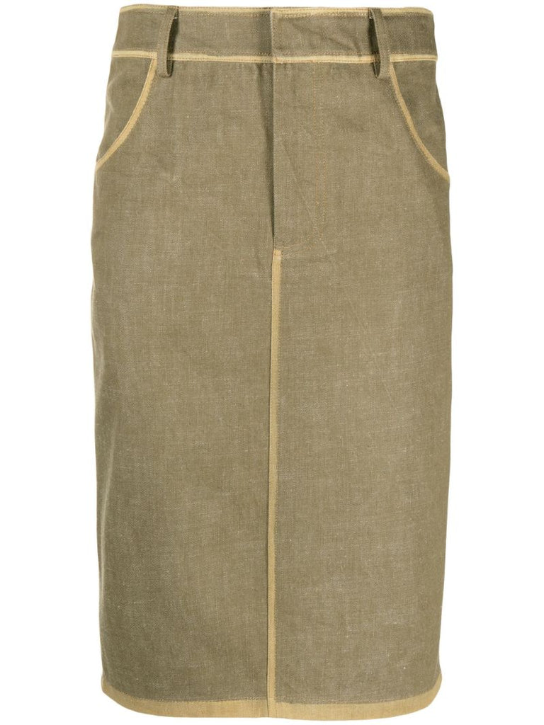 Beige Straight Skirt