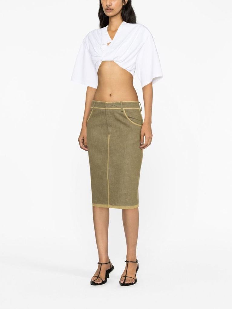 Beige Straight Skirt