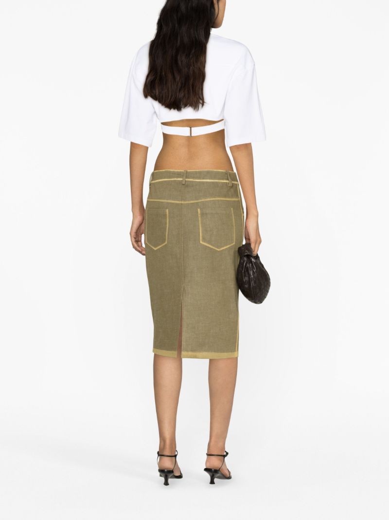 Beige Straight Skirt