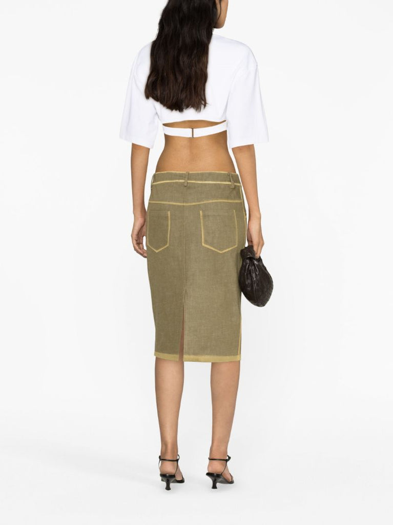 Beige Straight Skirt