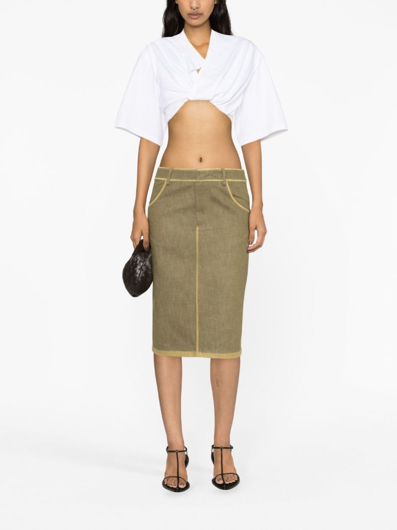 Beige Straight Skirt