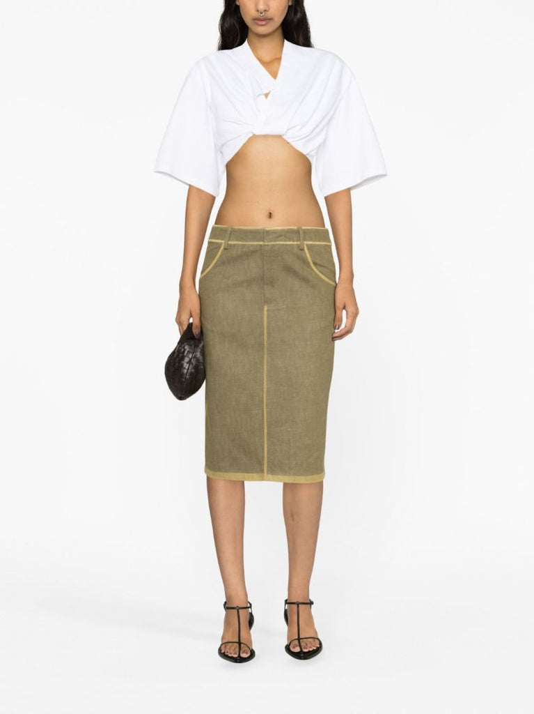Beige Straight Skirt