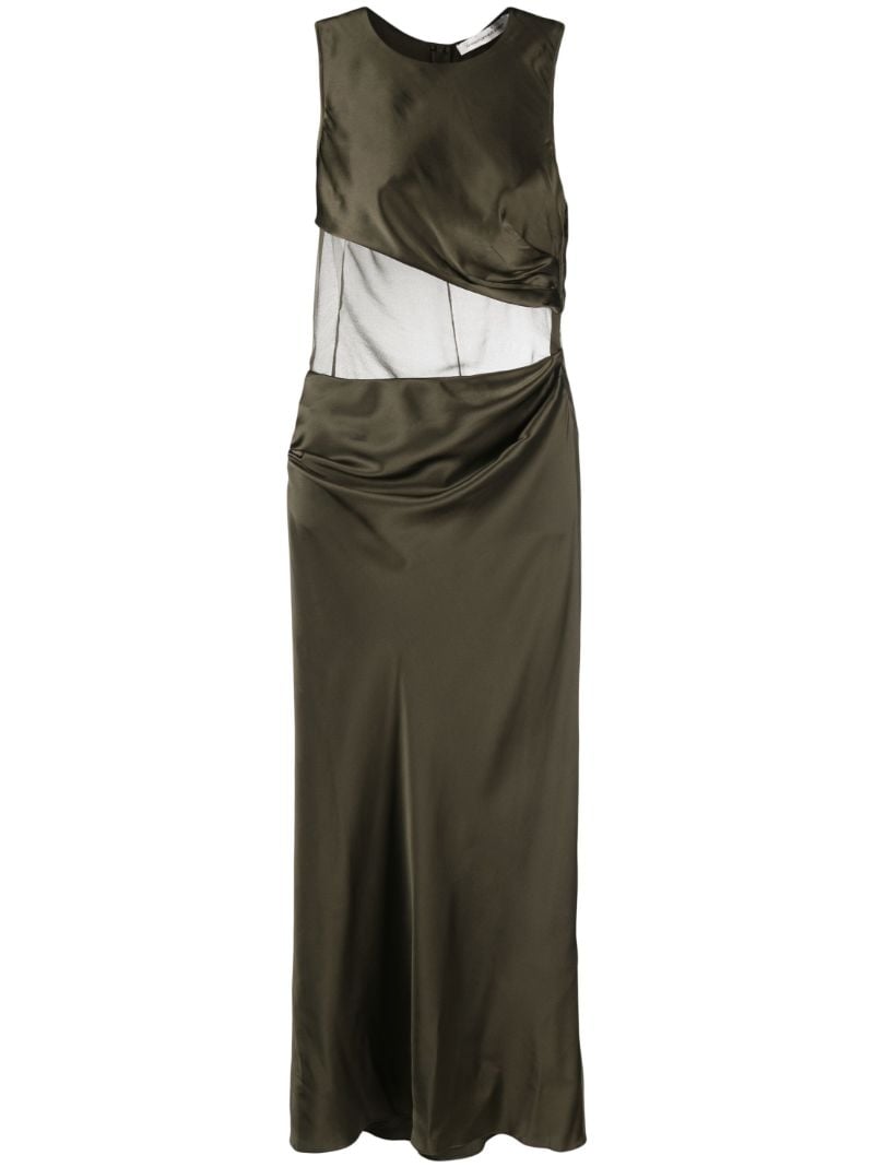 Green Verdant Falls Silk Dress