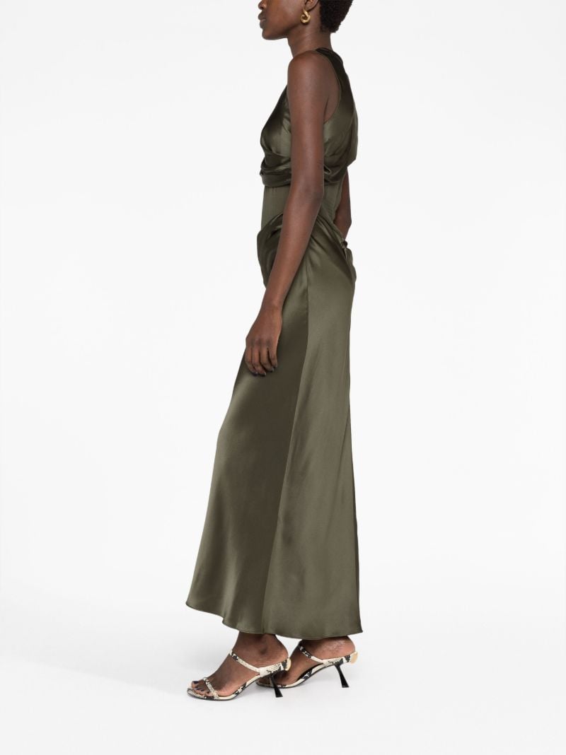 Green Verdant Falls Silk Dress
