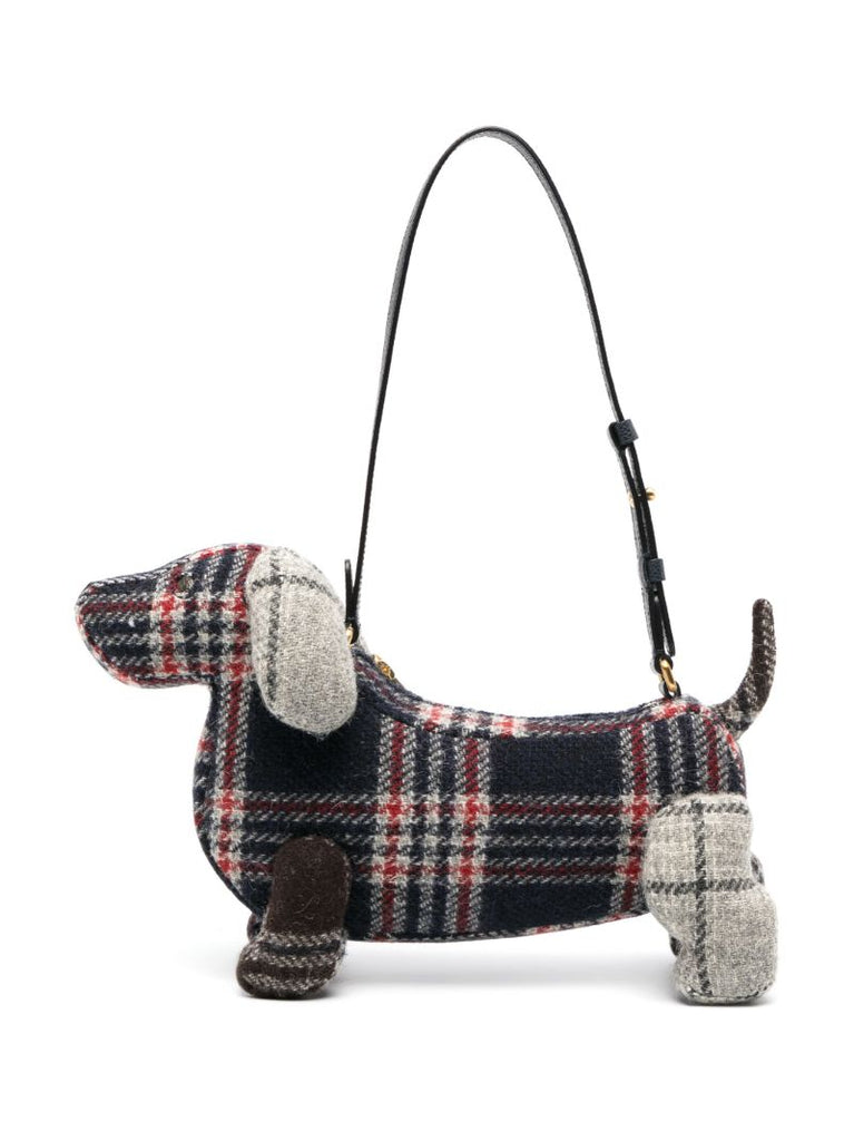 Blue Hector Checked Wool Shoulder Bag