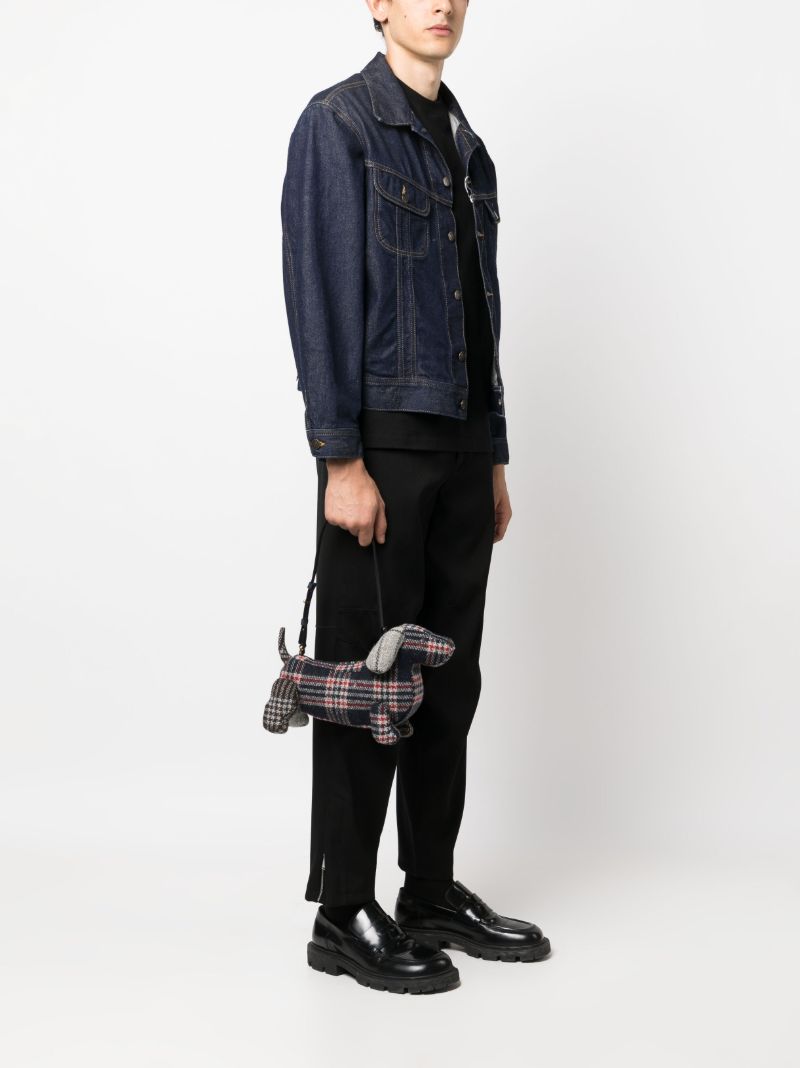 Blue Hector Checked Wool Shoulder Bag