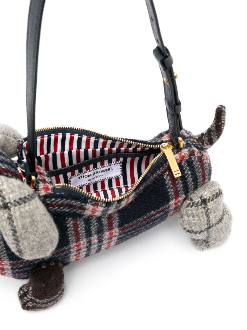 Blue Hector Checked Wool Shoulder Bag