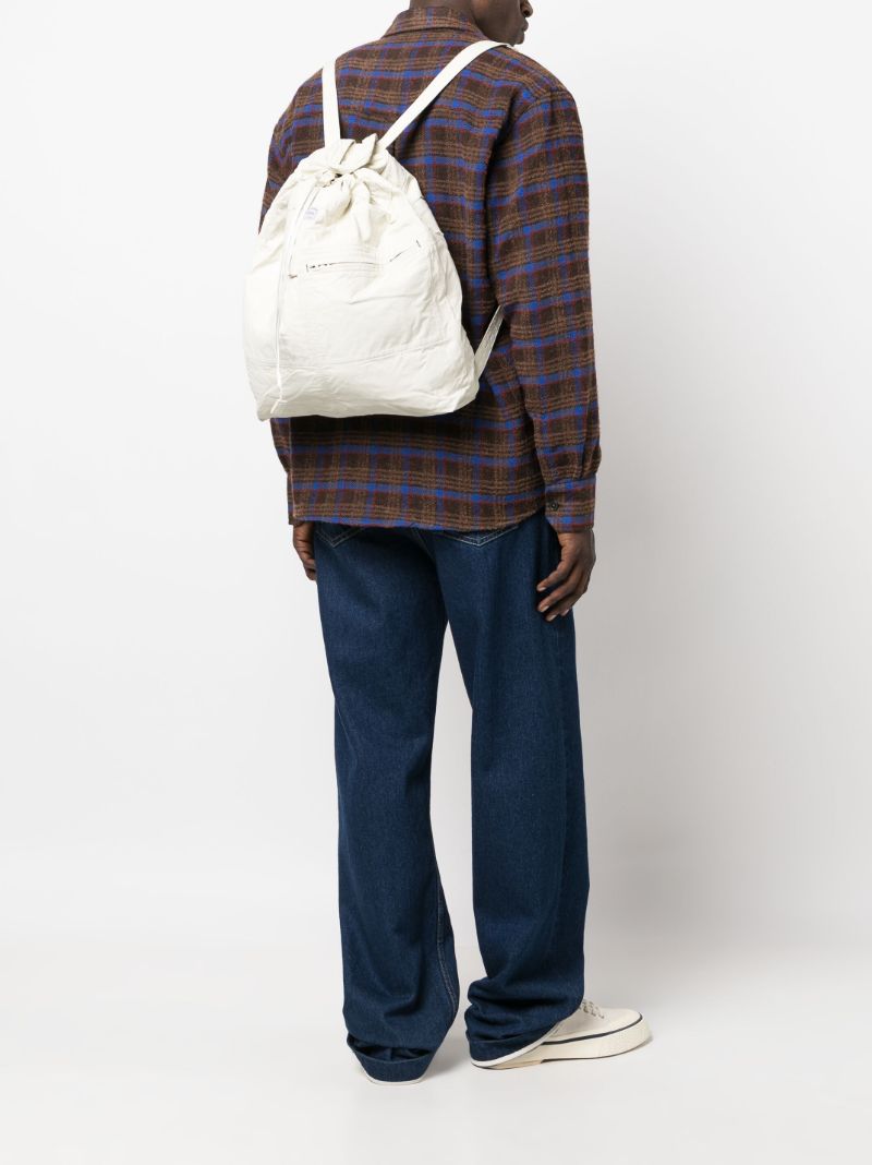 White Porter Mile Drawstring Backpack