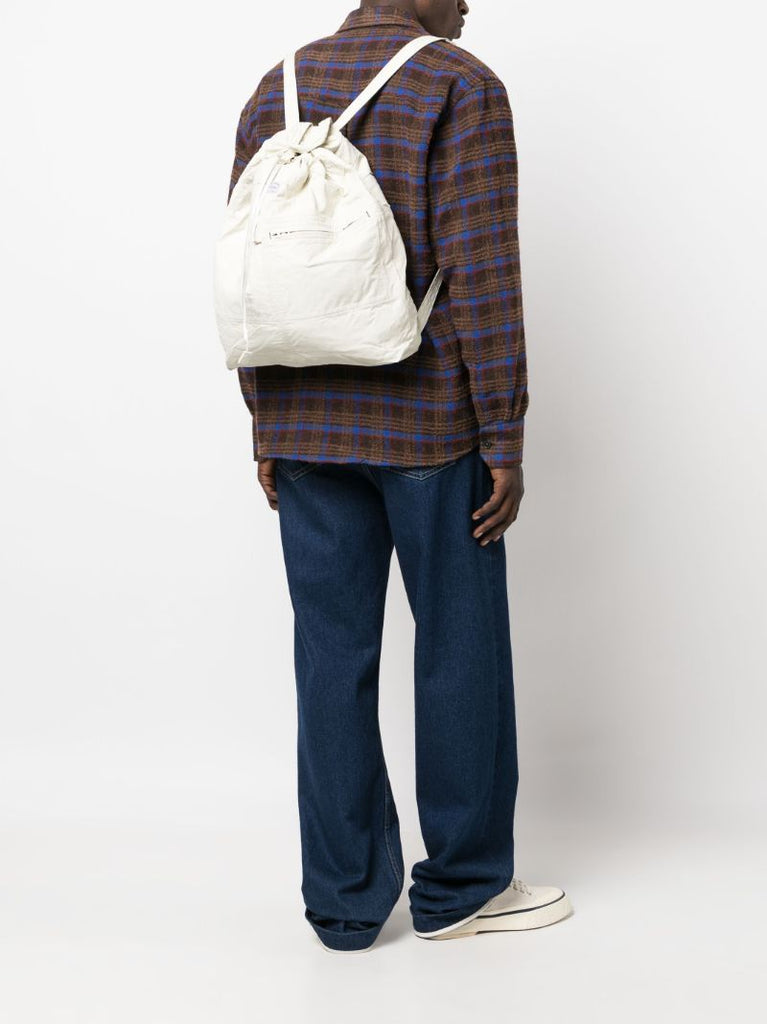 White Porter Mile Drawstring Backpack