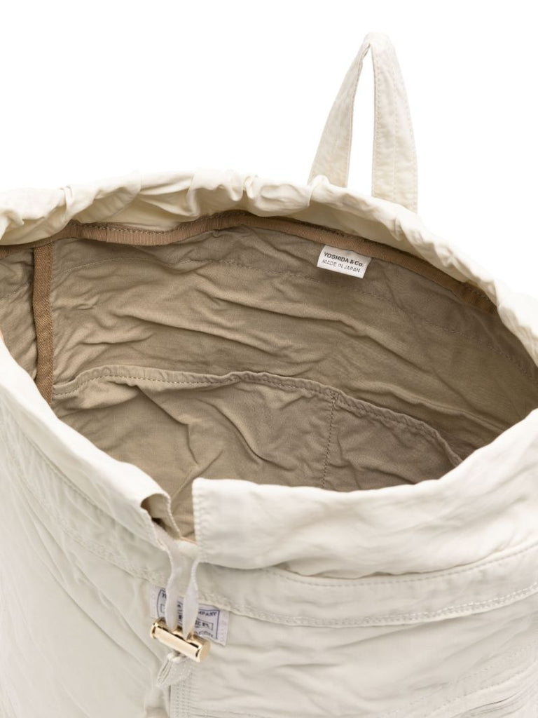 White Porter Mile Drawstring Backpack