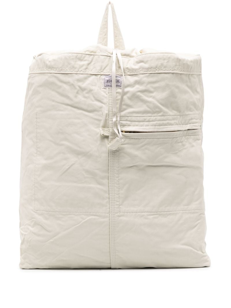 White Porter Mile Drawstring Backpack