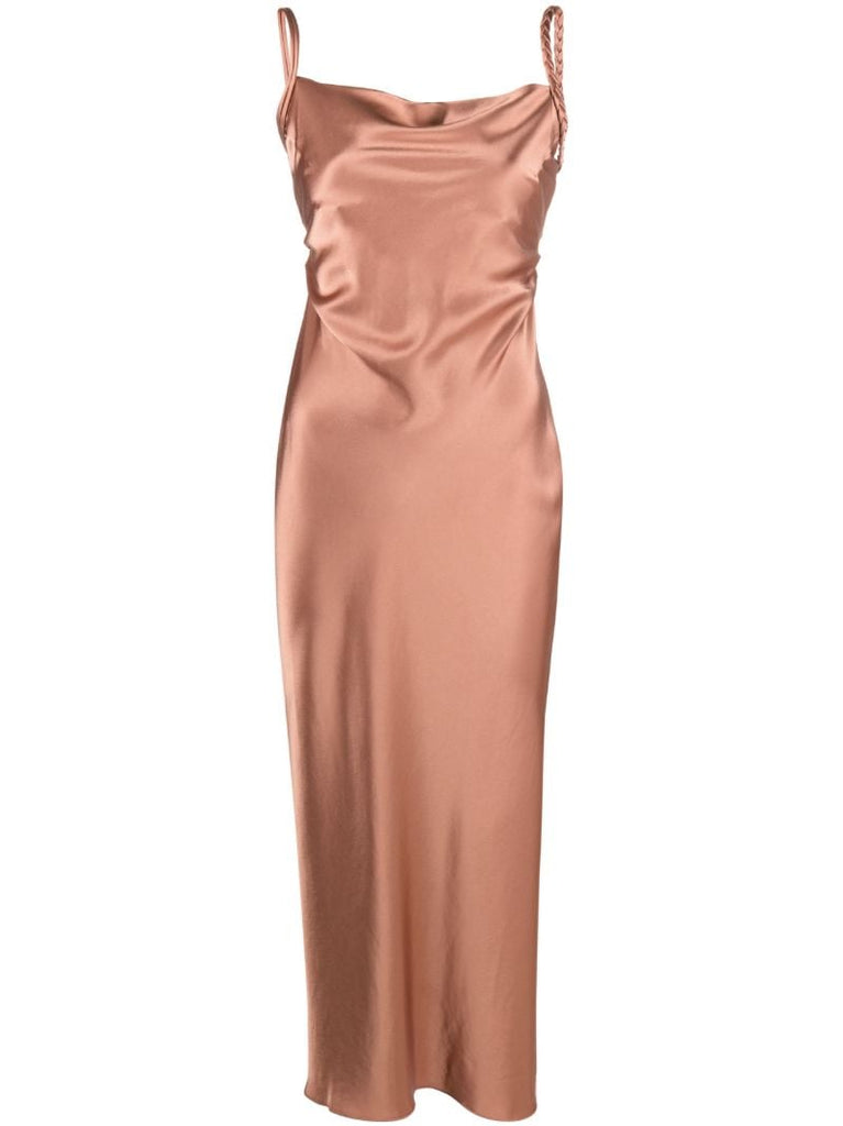 Brown Fiore Slip Dress