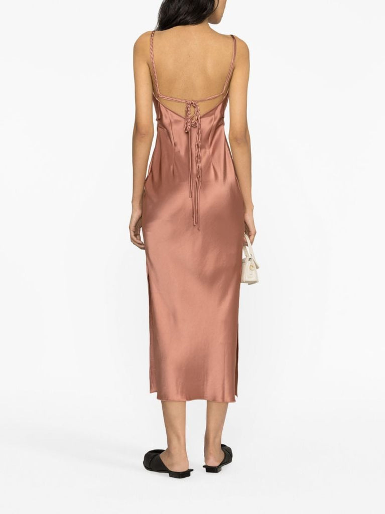 Brown Fiore Slip Dress