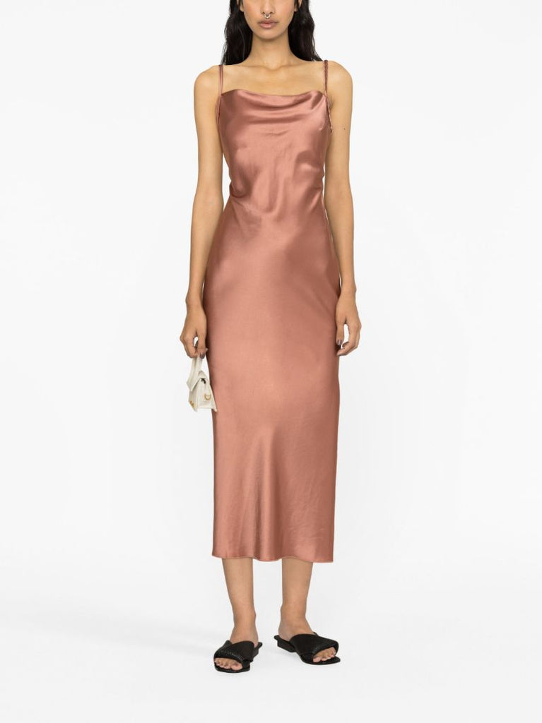 Brown Fiore Slip Dress