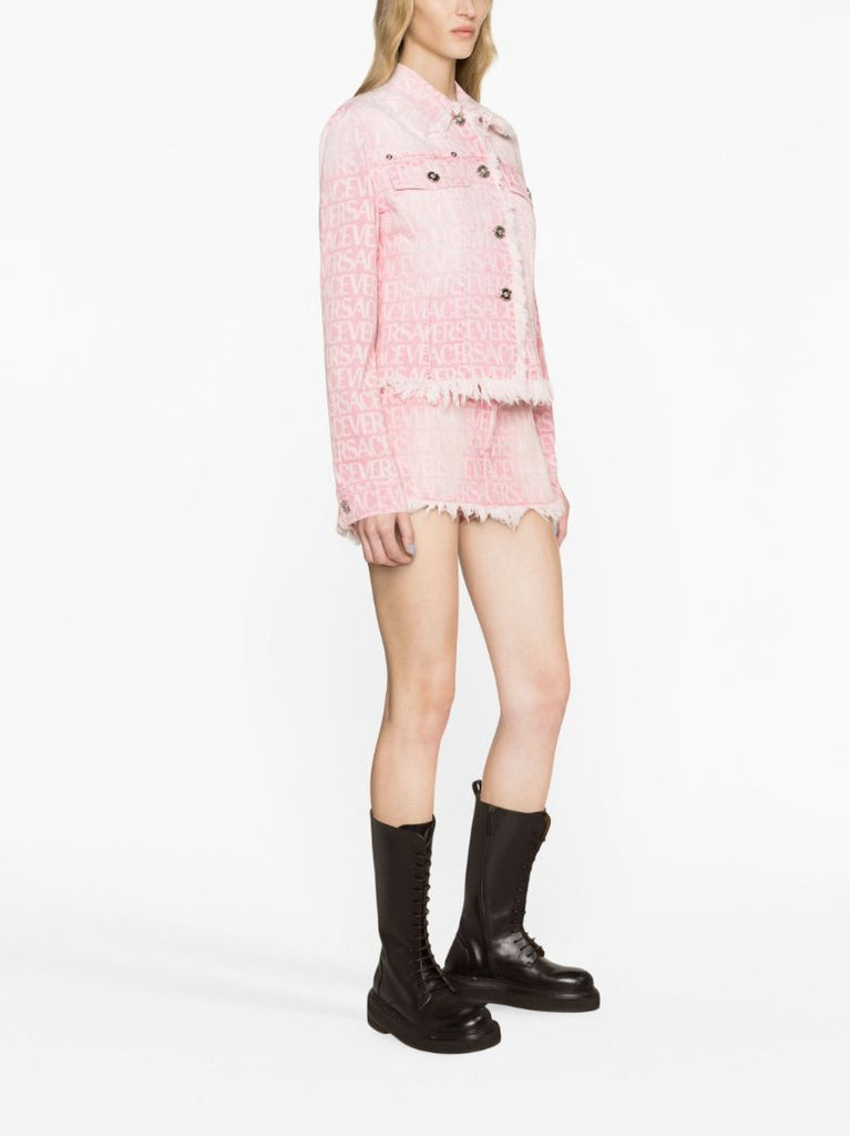 Pink Allover Denim Jacket