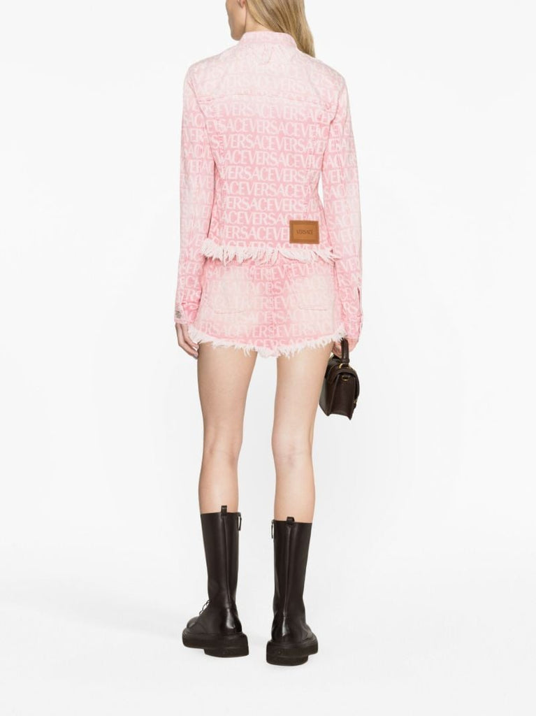 Pink Allover Denim Jacket