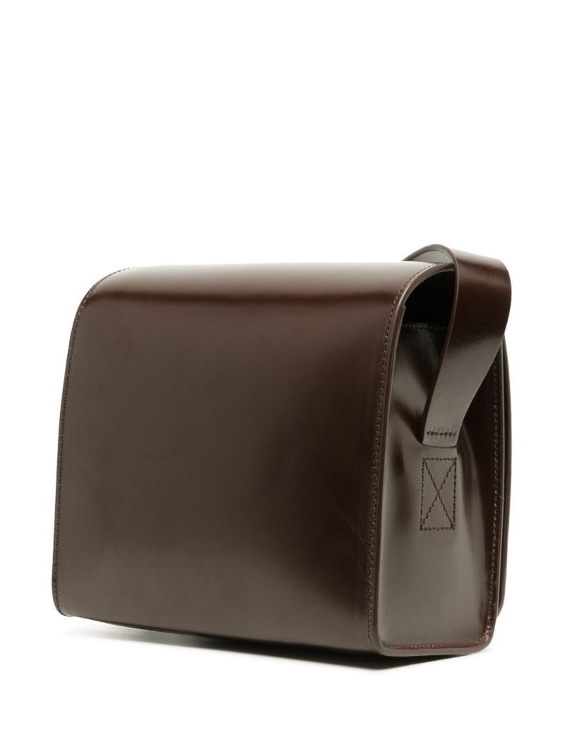 Brown Leather Camera Crossbody Bag