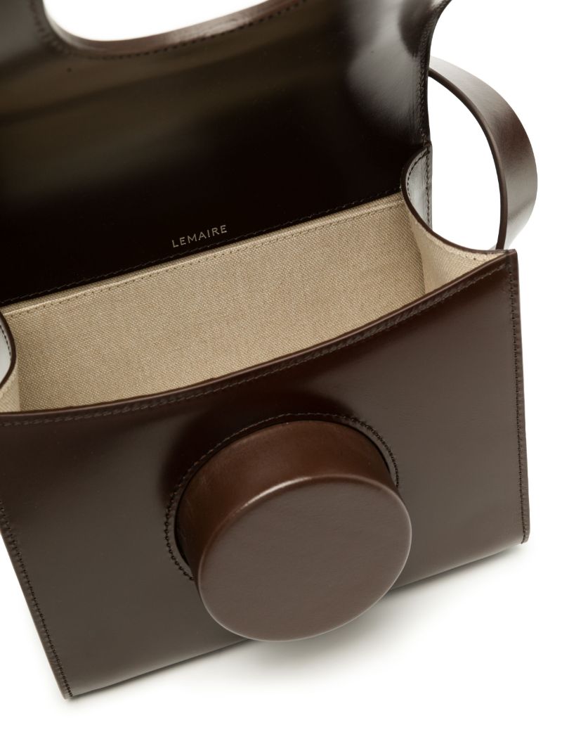 Brown Leather Camera Crossbody Bag