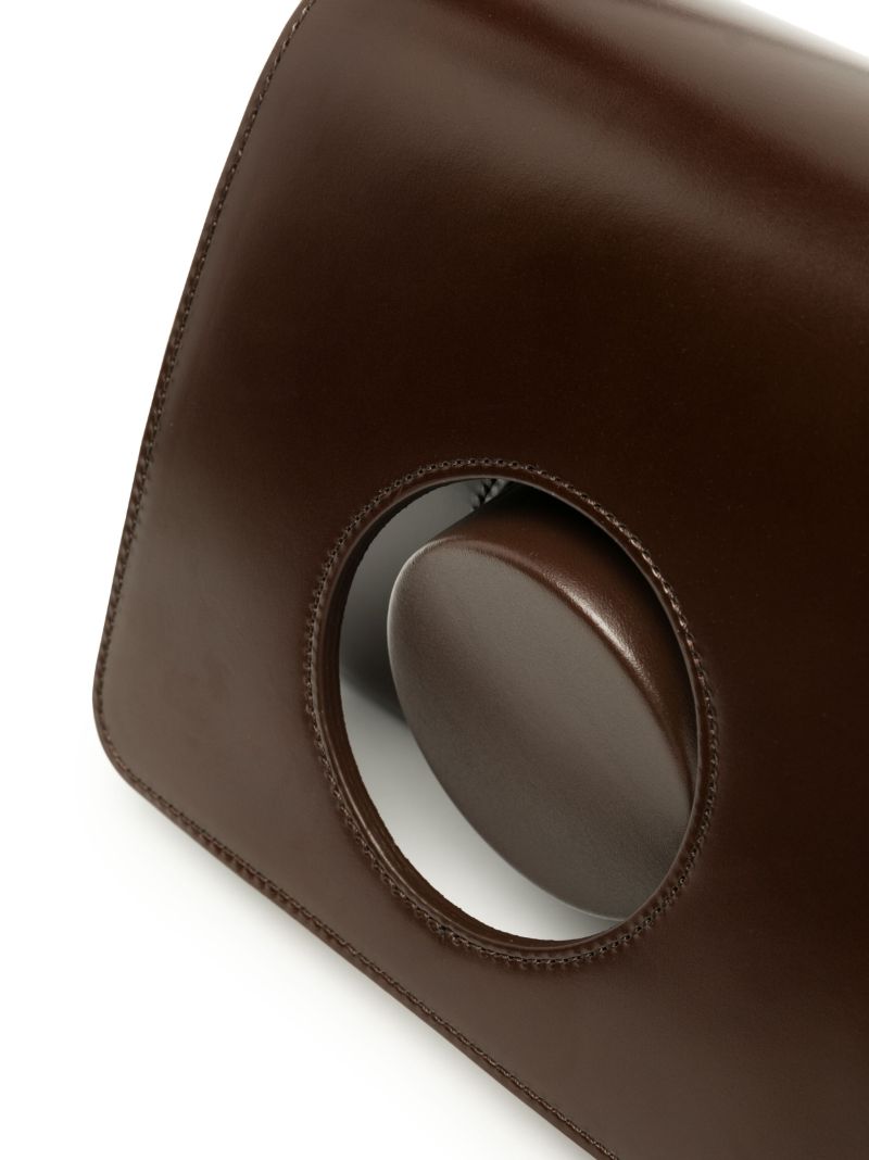 Brown Leather Camera Crossbody Bag