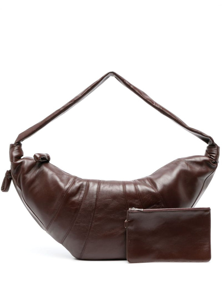 Brown Croissant Large Leather Shoulder Bag