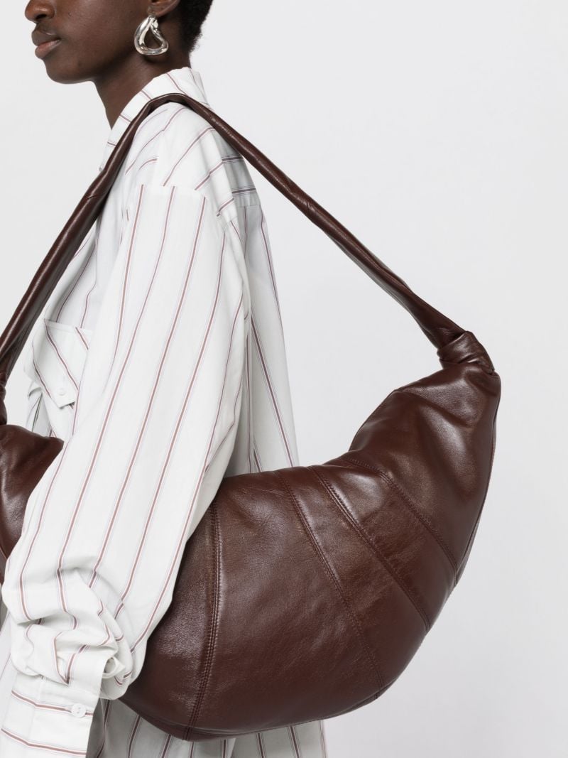 Brown Croissant Large Leather Shoulder Bag