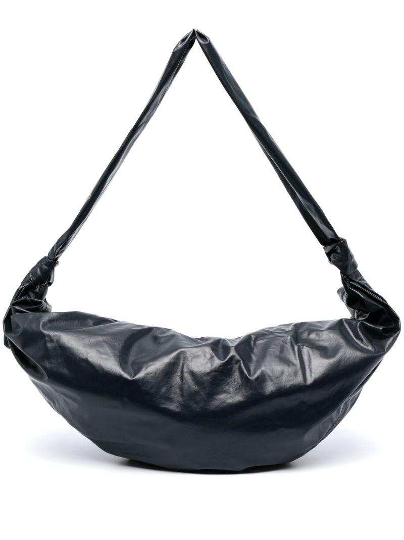 Blue Croissant Large Leather Shoulder Bag