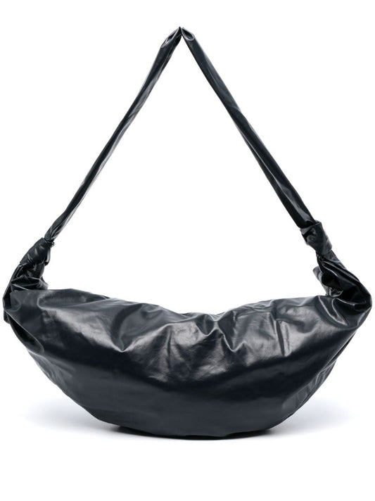Blue Croissant Large Leather Shoulder Bag