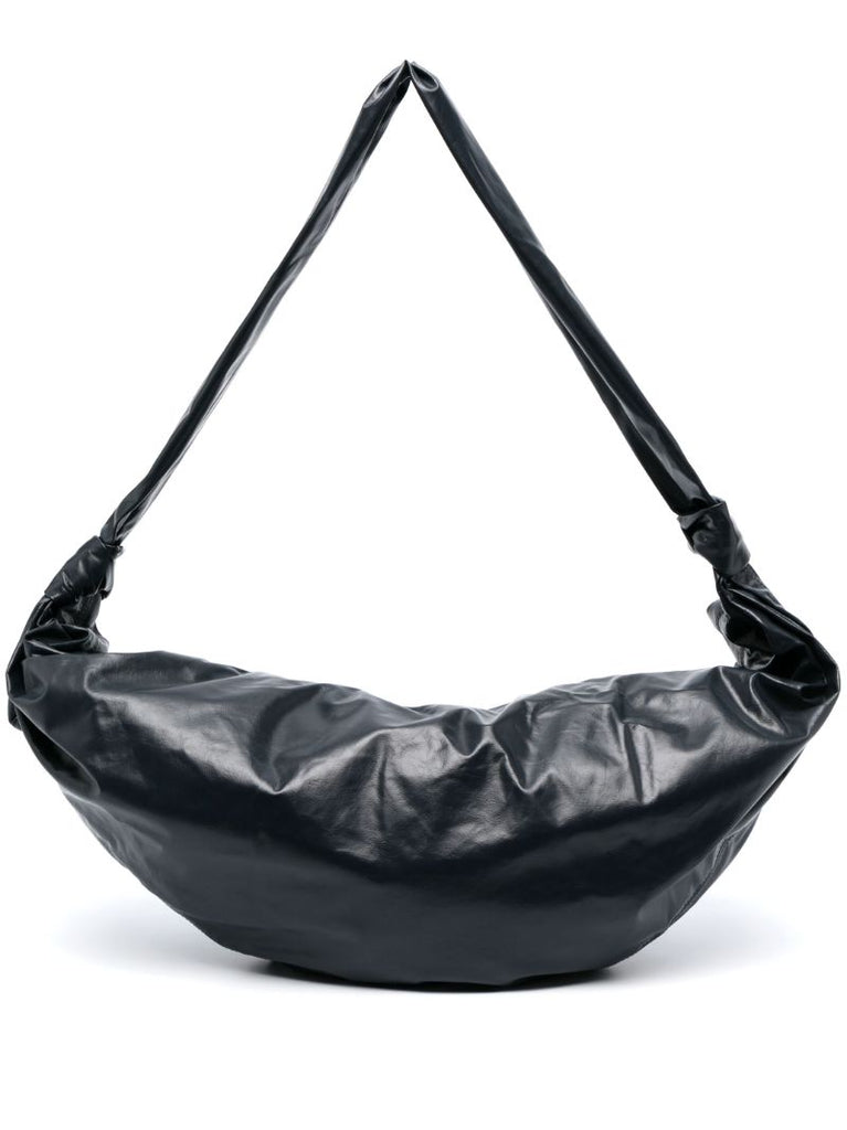 Blue Croissant Large Leather Shoulder Bag