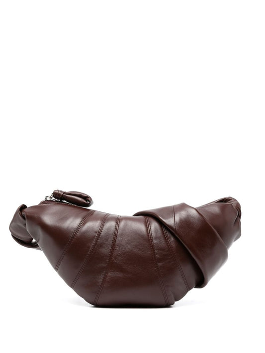 Brown Croissant Small Leather Shoulder Bag