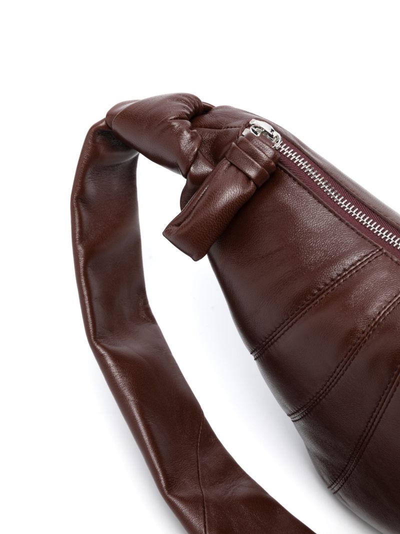 Brown Croissant Small Leather Shoulder Bag