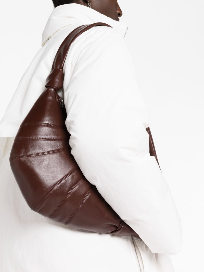 Brown Croissant Small Leather Shoulder Bag