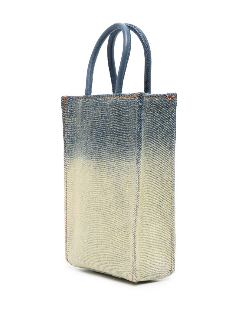 Blue Dsl Embossed Logo Denim Shopper Bag